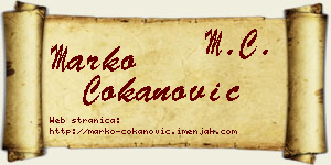 Marko Čokanović vizit kartica